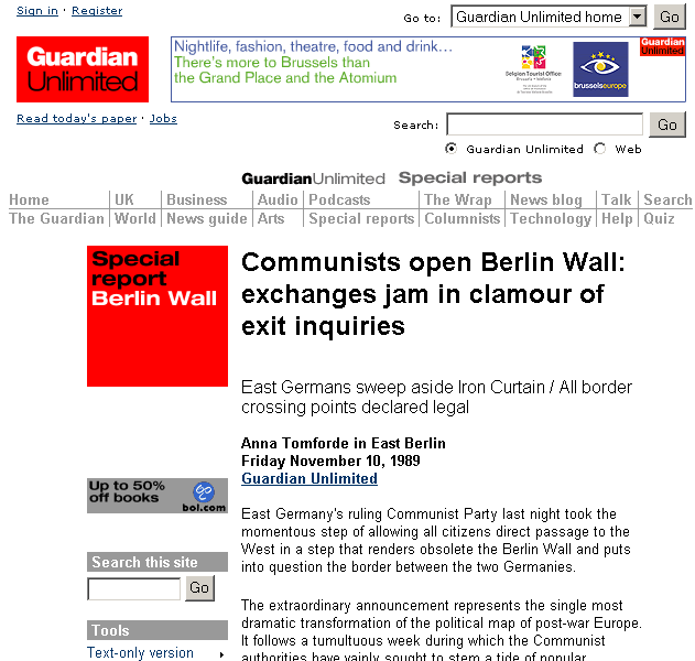 Communists open Berlin Wall: exchanges jam in clamour of exit inquiries

