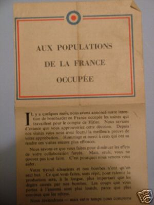 Dedicated to the population of occupied France.
