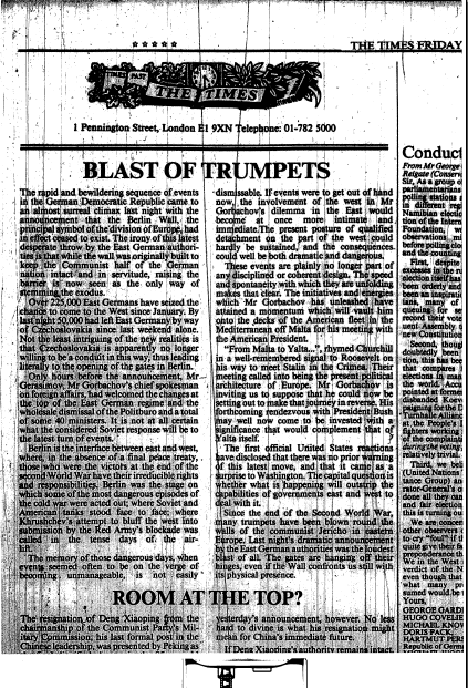 “Blast of Trumpets”, lead article “Blast of Trumpets”, lead article