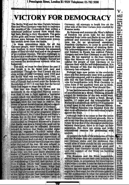 Victory for Democracy – lead article Victory for Democracy – lead article